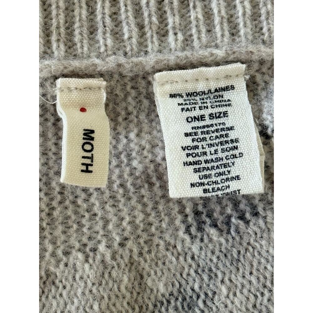 Anthropologie Moth Women's OS Wool Blend Butterfly Print Cape Sweater Artsy RARE - Picture 5 of 6